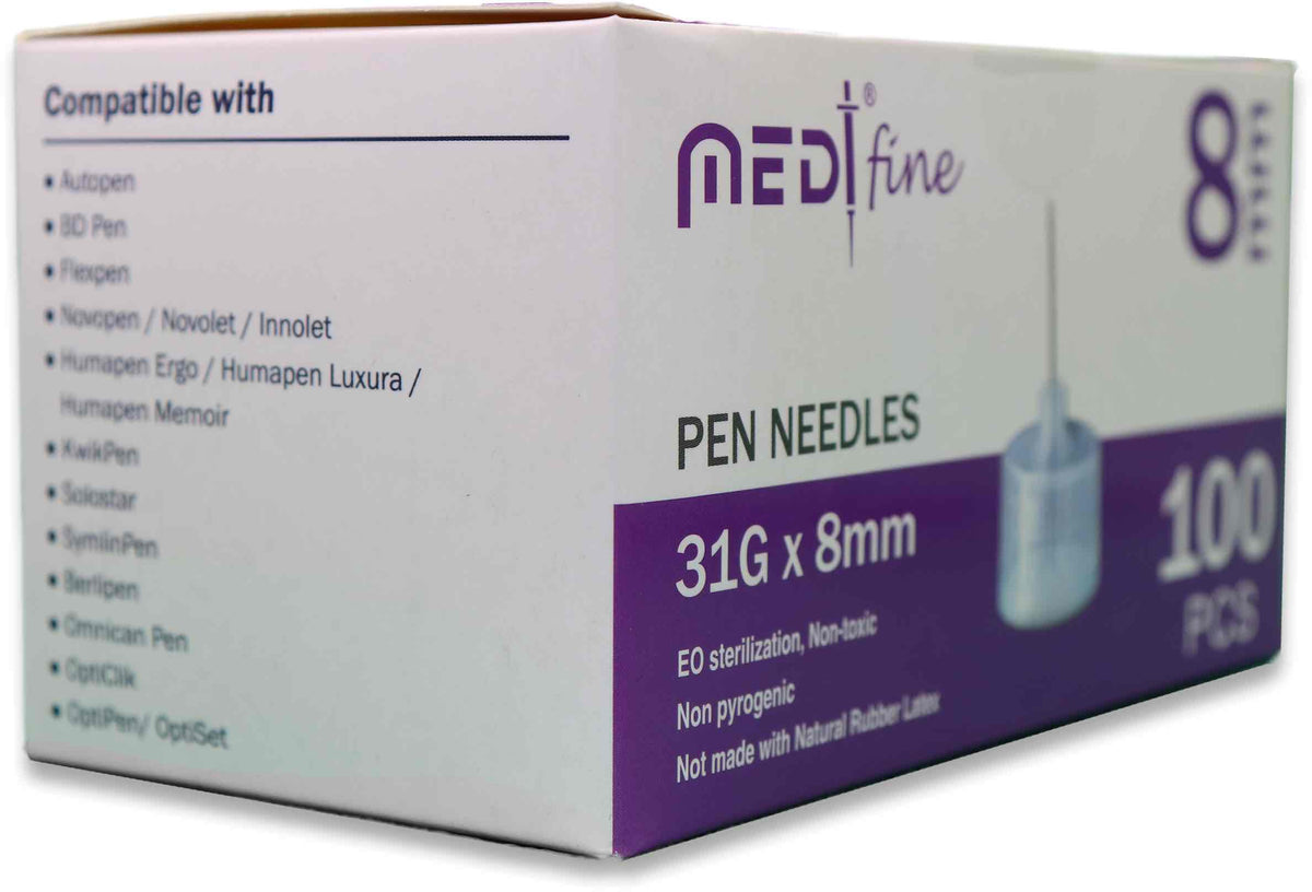 31G*8mm Diabetic Insulin Pen Needles For Novolog Flexpen OEM / ODM Available